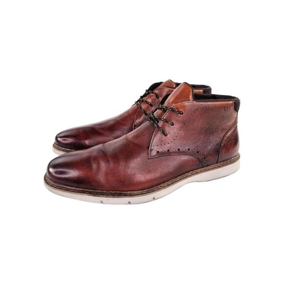 Stacy Adams Men’s Sentinel Chukka Boots US 12 M Brown Leather Lace-Up Boot Shoes - Picture 1 of 12